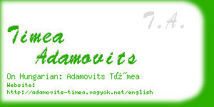 timea adamovits business card